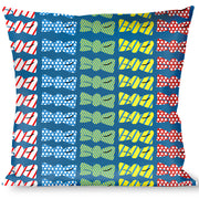 Buckle-Down Throw Pillow - Bowties Blue/Multi Color Throw Pillows Buckle-Down   