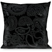 Buckle-Down Throw Pillow - Bandana/Skulls Black/Silver Throw Pillows Buckle-Down   
