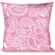 Buckle-Down Throw Pillow - Bandana/Skulls Pink/White Throw Pillows Buckle-Down   
