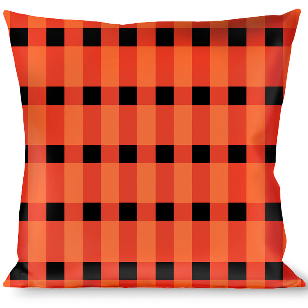 Buckle-Down Throw Pillow - Buffalo Plaid Black/Orange Throw Pillows Buckle-Down   