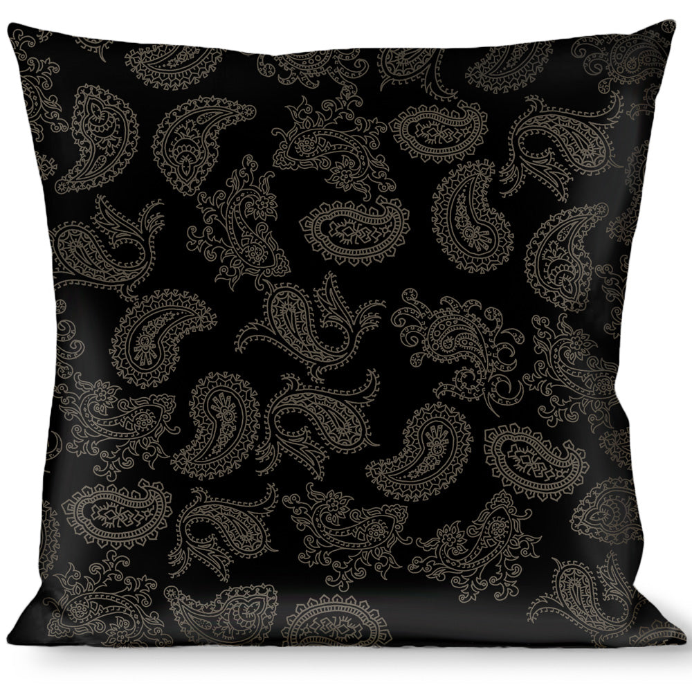Buckle-Down Throw Pillow - Bandana Black/Gray Throw Pillows Buckle-Down   