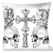 Buckle-Down Throw Pillow - BD Skulls w/Wings Black/Green Throw Pillows Buckle-Down   