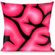 Buckle-Down Throw Pillow - Brains Black/Pink Throw Pillows Buckle-Down   