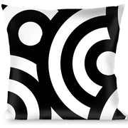 Buckle-Down Throw Pillow - Bullseye Stacked Black/White Throw Pillows Buckle-Down   