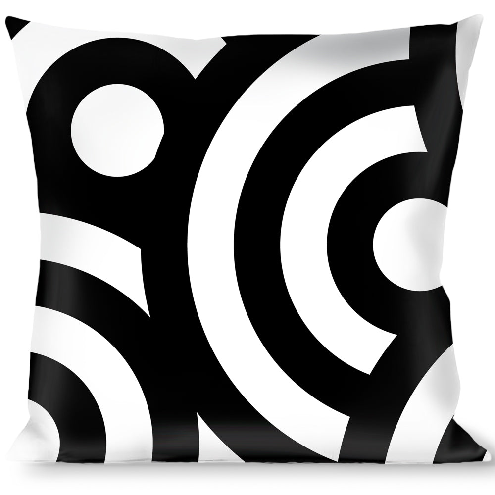 Buckle-Down Throw Pillow - Bullseye Stacked Black/White Throw Pillows Buckle-Down   
