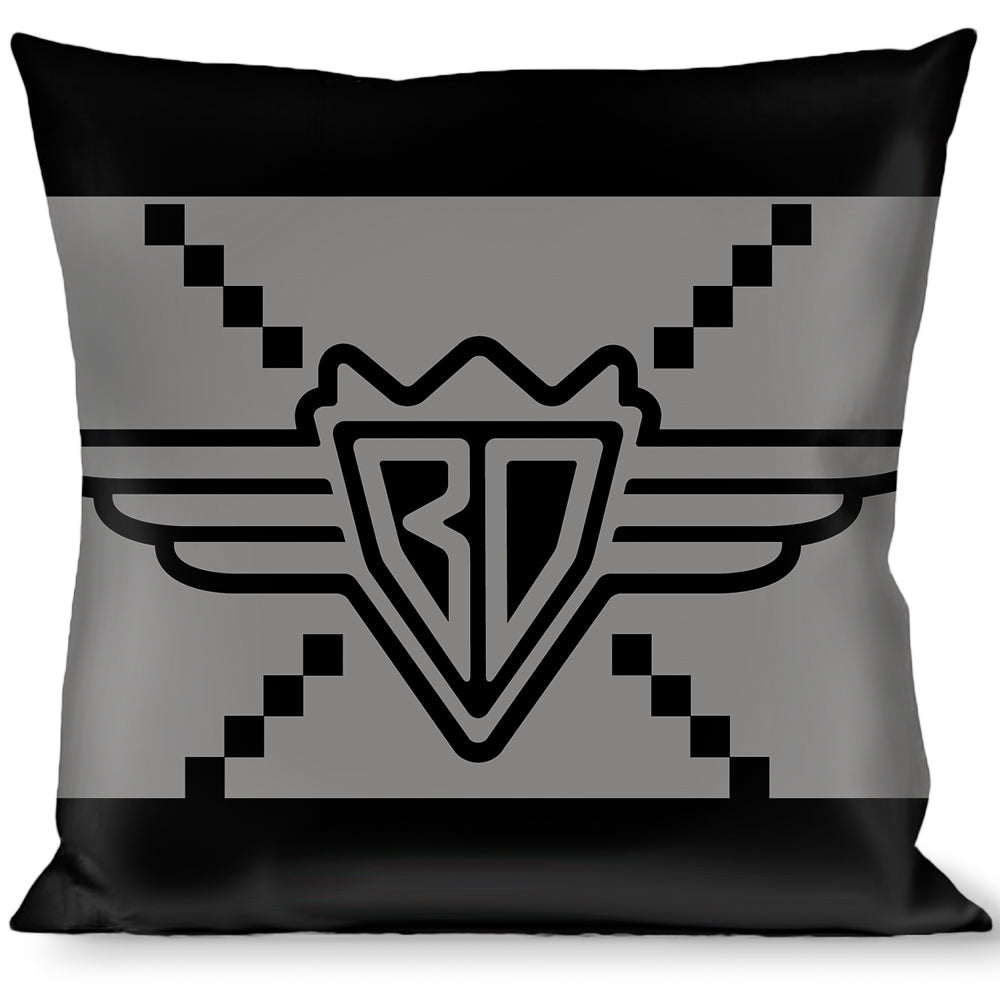 Buckle-Down Throw Pillow - BD Monogram2 Gray/Black Throw Pillows Buckle-Down   