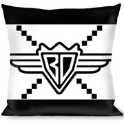 Buckle-Down Throw Pillow - BD Monogram2 White/Black Throw Pillows Buckle-Down   