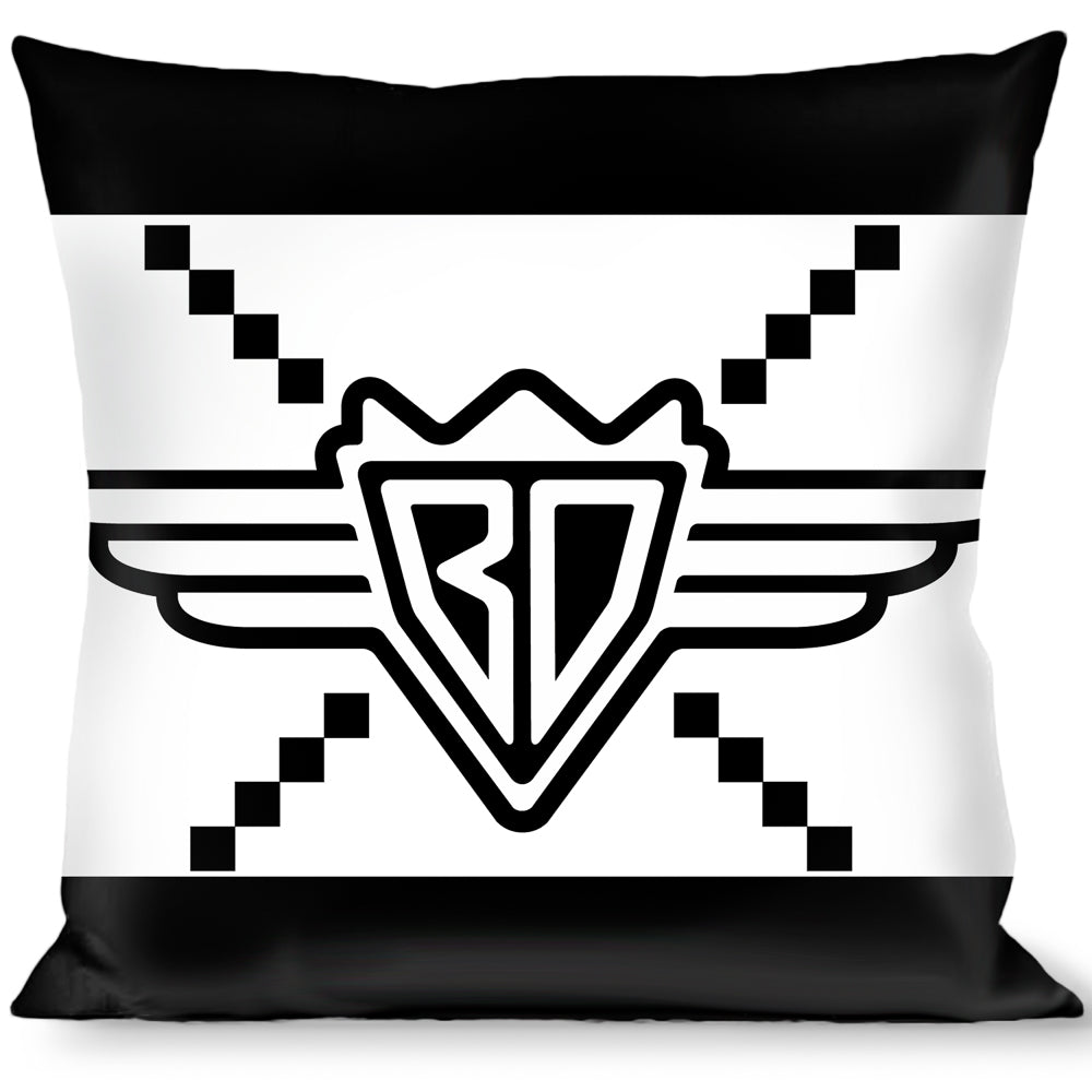 Buckle-Down Throw Pillow - BD Monogram2 White/Black Throw Pillows Buckle-Down   