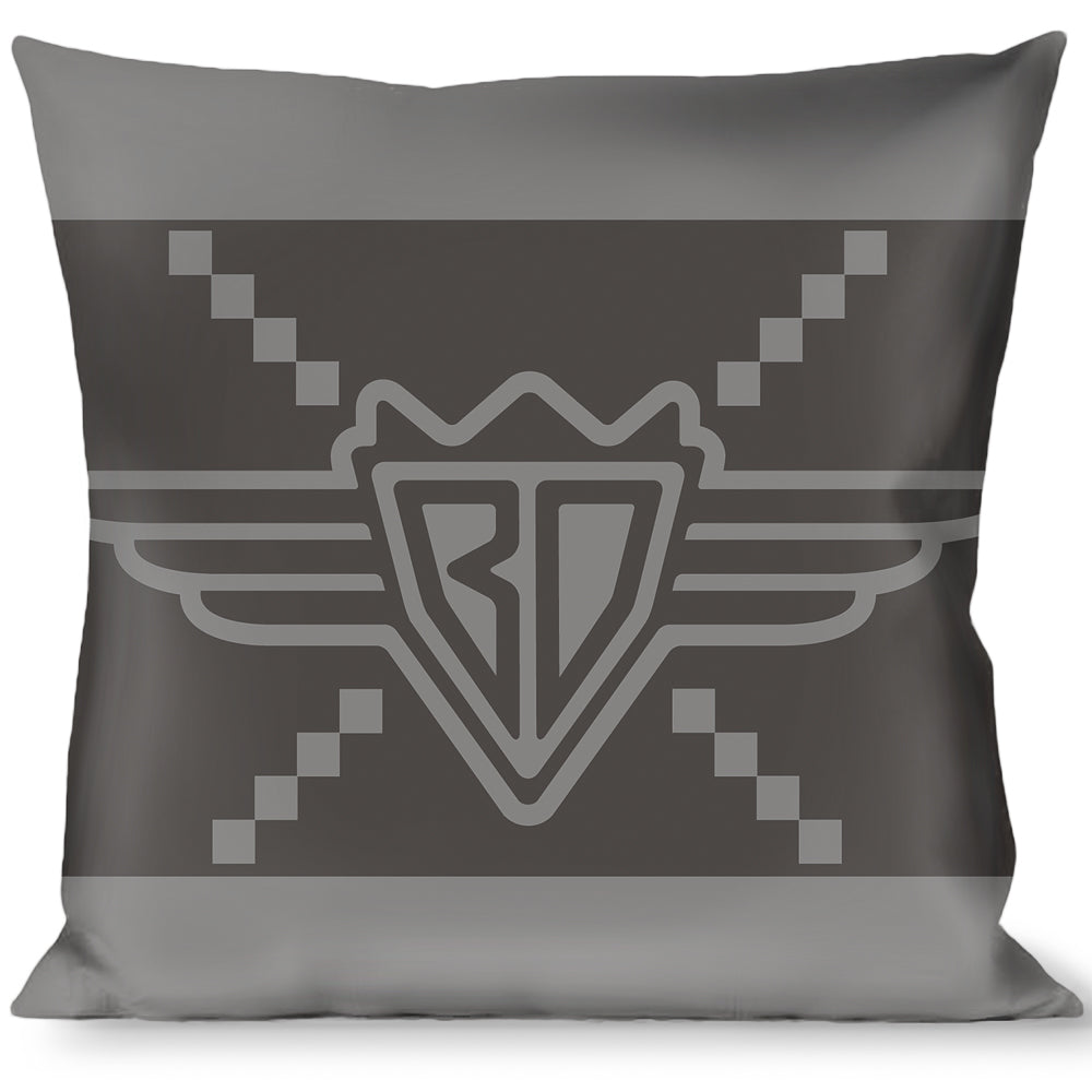 Buckle-Down Throw Pillow - BD Monogram2 Grays Throw Pillows Buckle-Down   