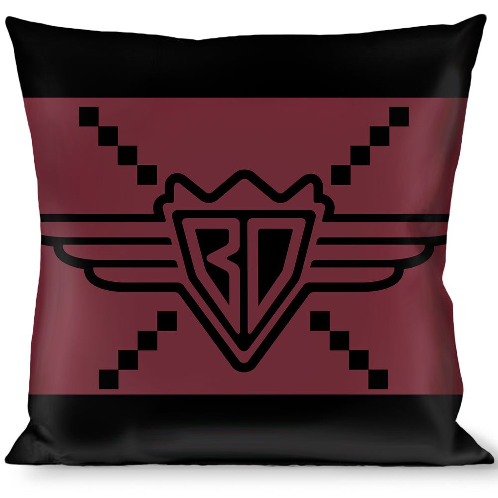 Buckle-Down Throw Pillow - BD Monogram2 Red/Black Throw Pillows Buckle-Down   