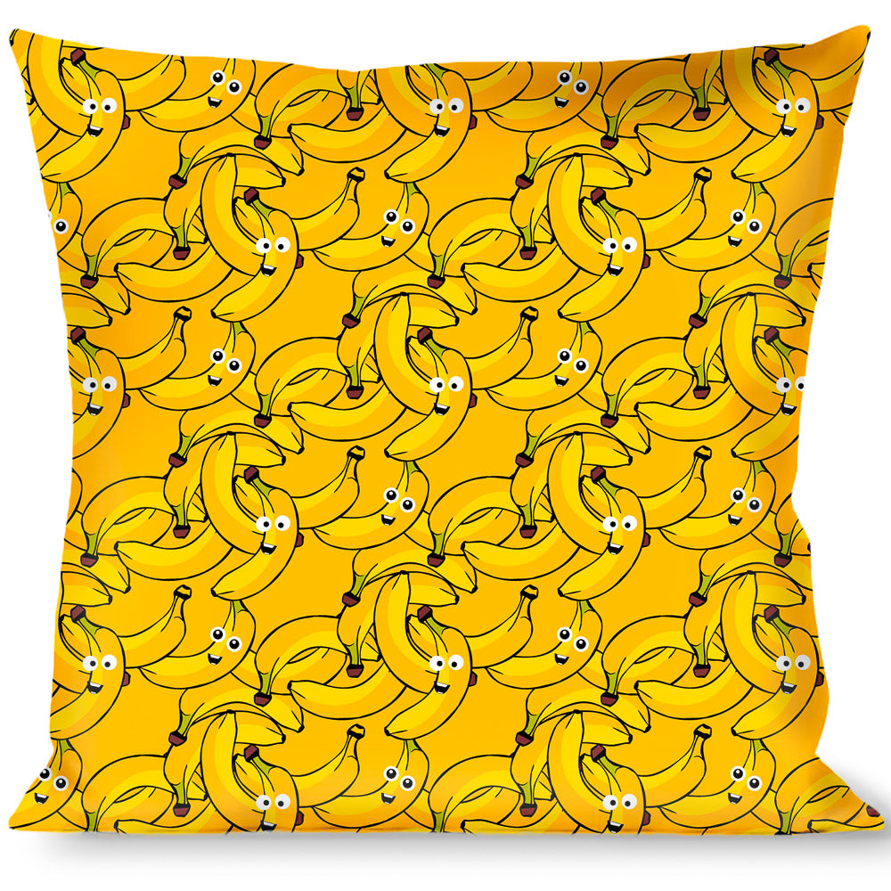 Buckle-Down Throw Pillow - Bananas Stacked Cartoon Yellows Throw Pillows Buckle-Down   