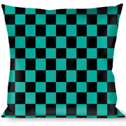 Buckle-Down Throw Pillow - Checker Black/Teal Throw Pillows Buckle-Down   