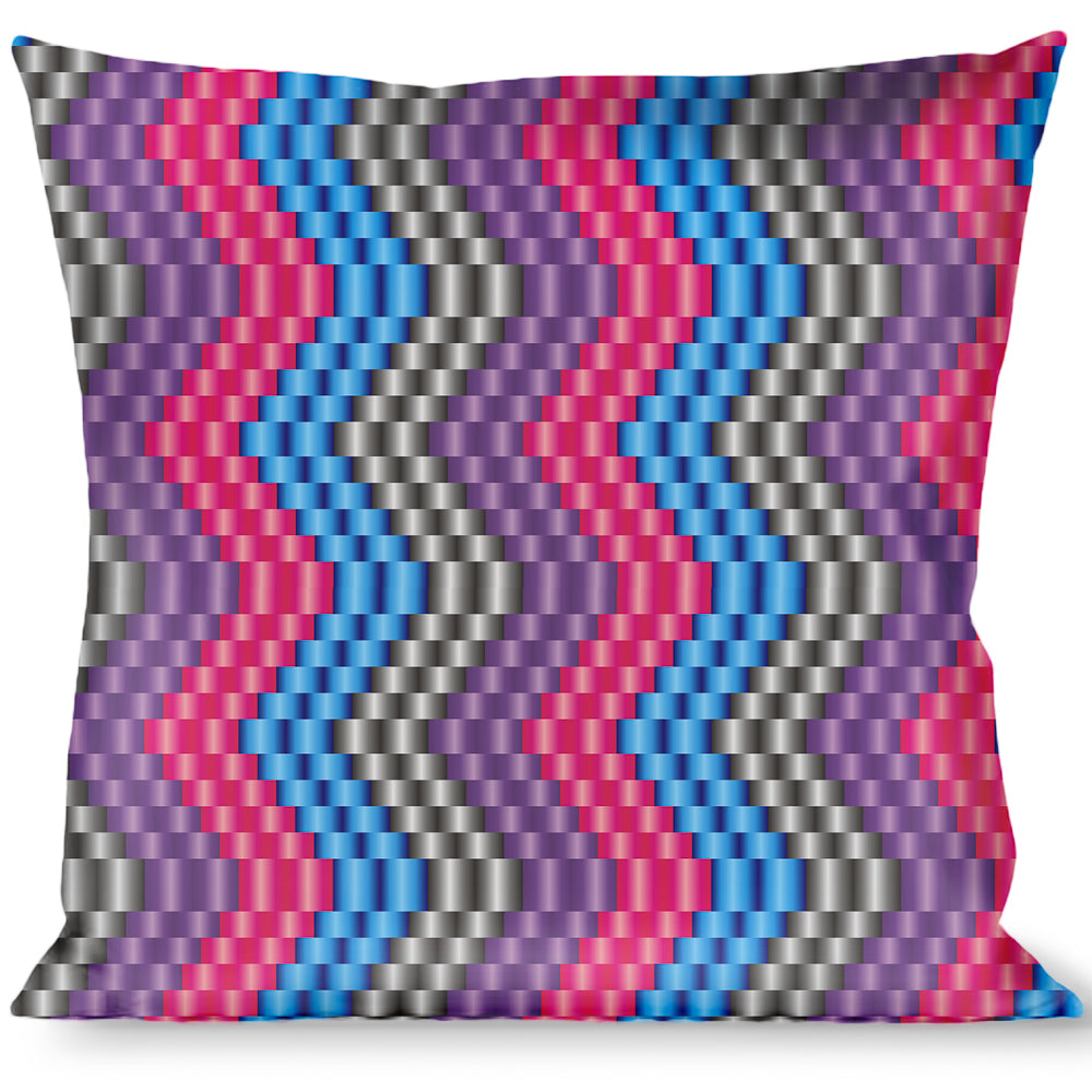 Buckle-Down Throw Pillow - Chevron Weave Gray/Lavender/Pink/Baby Blue Throw Pillows Buckle-Down   