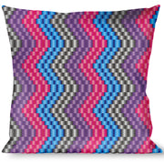 Buckle-Down Throw Pillow - Chevron Weave Gray/Lavender/Pink/Baby Blue Throw Pillows Buckle-Down   