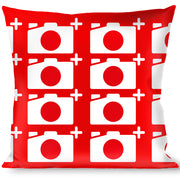 Buckle-Down Throw Pillow - Camera Red/White Throw Pillows Buckle-Down   