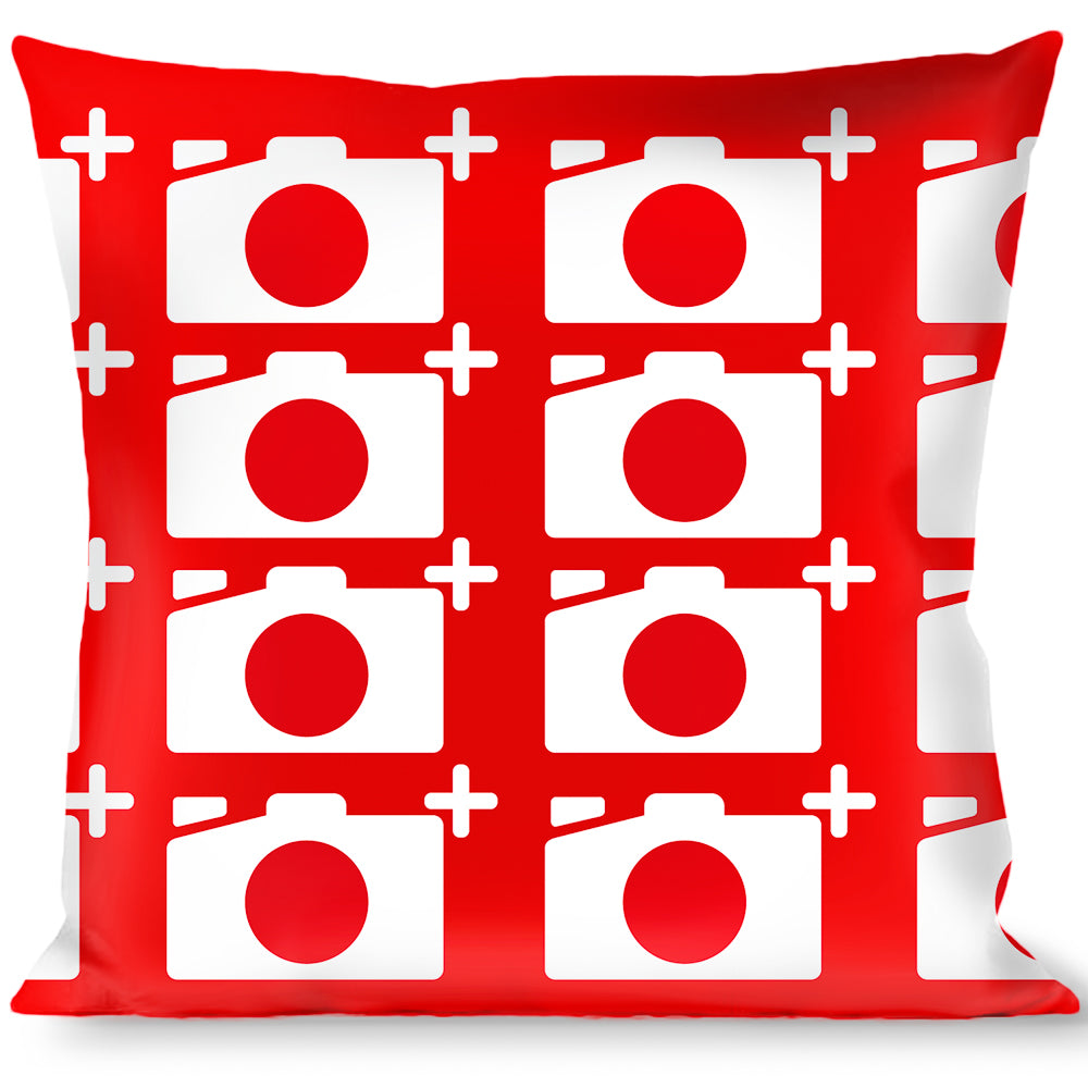 Buckle-Down Throw Pillow - Camera Red/White Throw Pillows Buckle-Down   