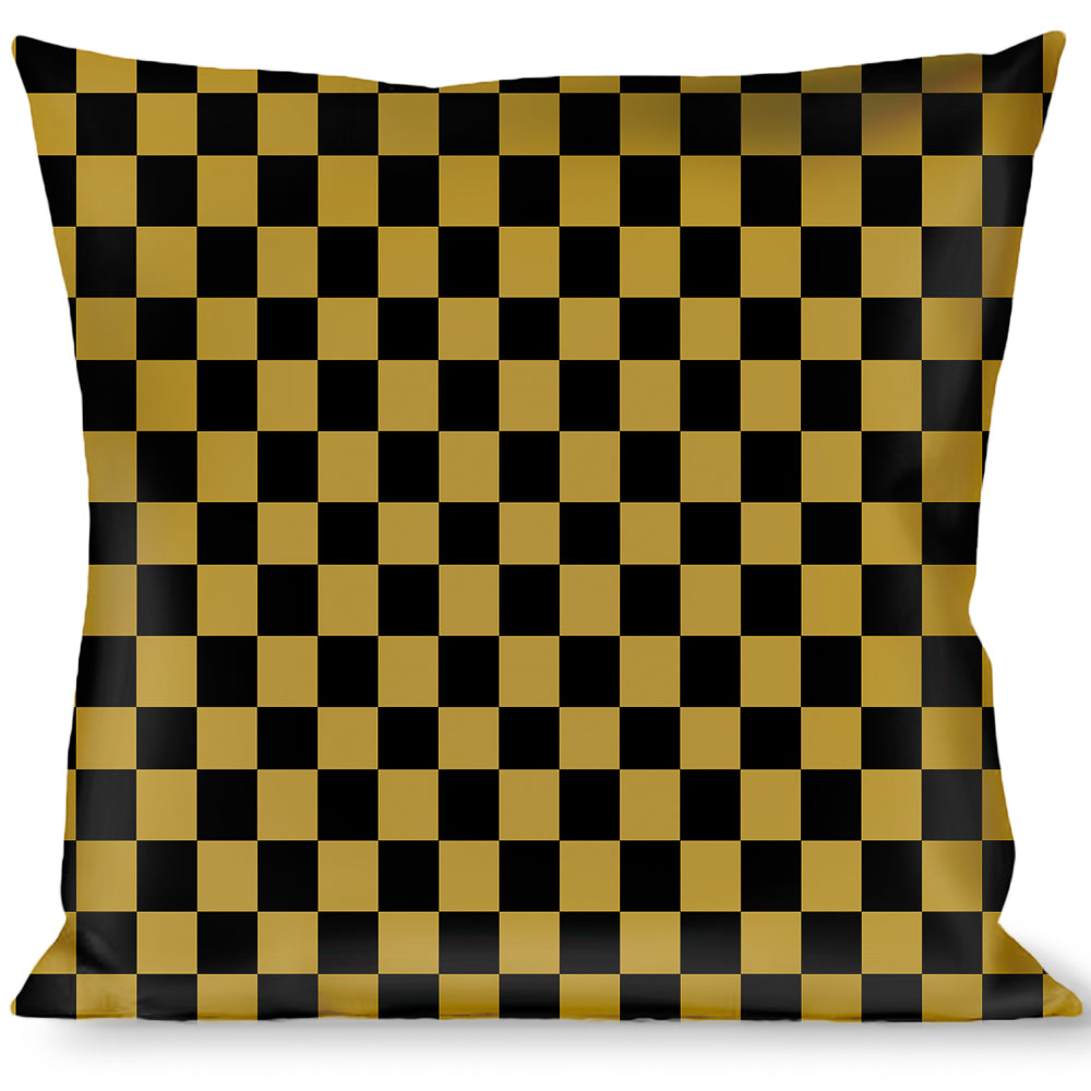 Buckle-Down Throw Pillow - Checker Black/Gold Throw Pillows Buckle-Down   