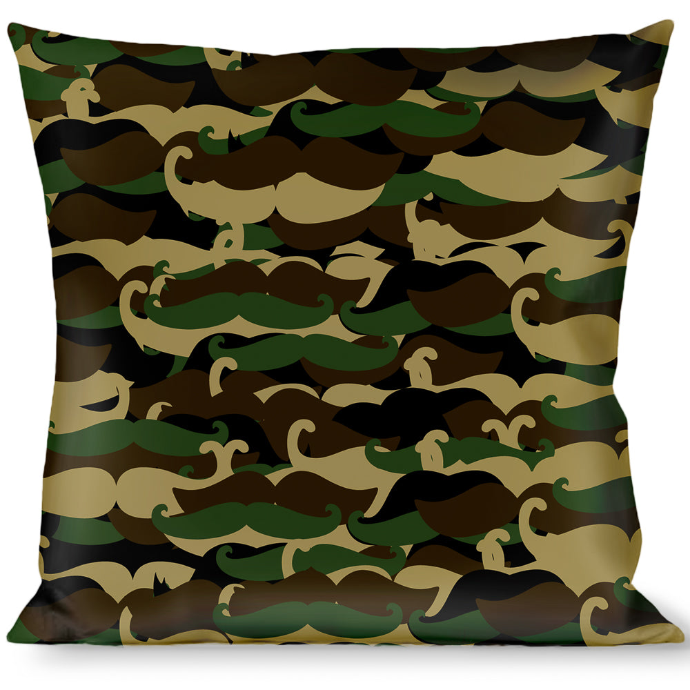 Buckle-Down Throw Pillow - Camo'stache Throw Pillows Buckle-Down   
