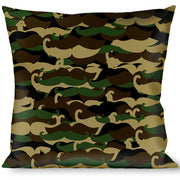 Buckle-Down Throw Pillow - Camo'stache Throw Pillows Buckle-Down   