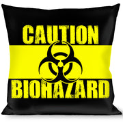 Buckle-Down Throw Pillow - CAUTION BIOHAZARD Black/Yellow Throw Pillows Buckle-Down   