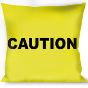 Buckle-Down Throw Pillow - CAUTION Yellow/Black Throw Pillows Buckle-Down   