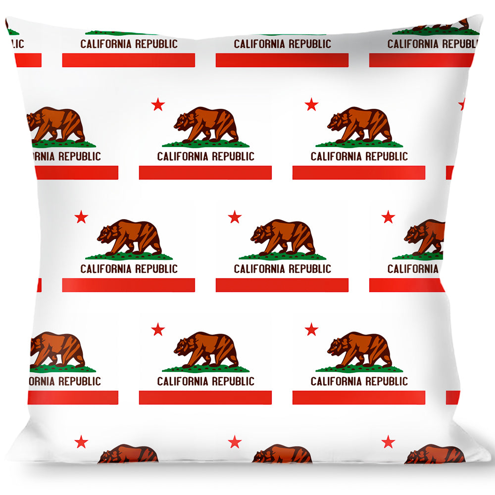 Buckle-Down Throw Pillow - California State Flag White Throw Pillows Buckle-Down   