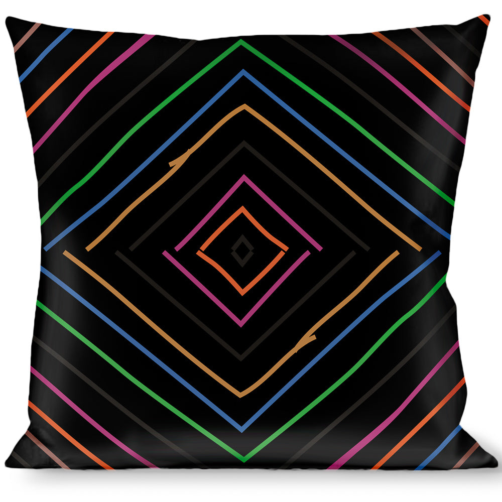 Buckle-Down Throw Pillow - Chevron Freehand C/U Multi Color Throw Pillows Buckle-Down   