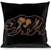 Buckle-Down Throw Pillow - California Grizzly Bear Outline Black/Brown Throw Pillows Buckle-Down   