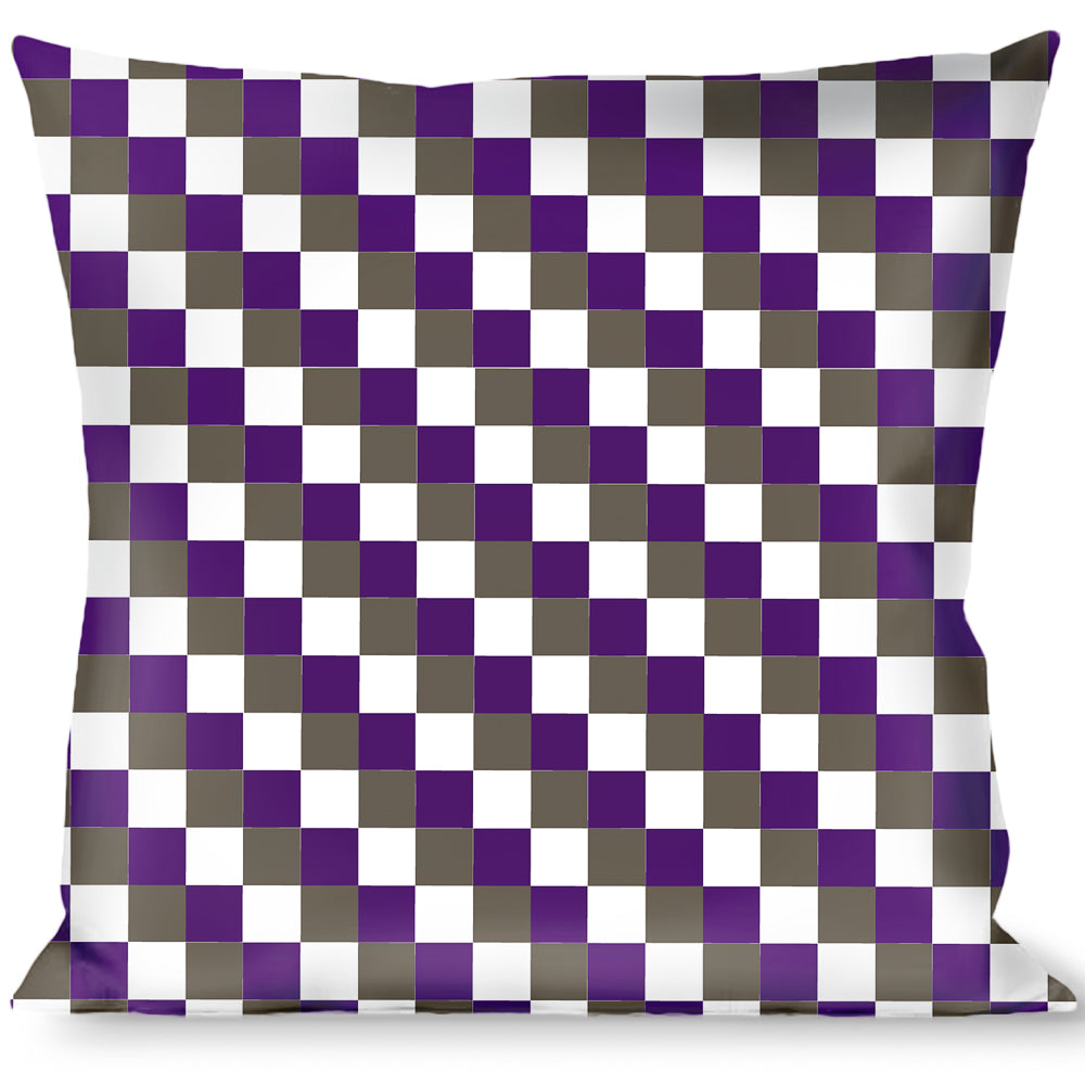 Buckle-Down Throw Pillow - Checker Gray/Purple/White Throw Pillows Buckle-Down   