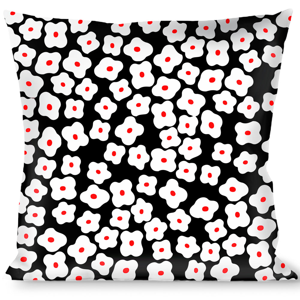 Buckle-Down Throw Pillow - Ditsy Floral Black/White/Red Throw Pillows Buckle-Down   