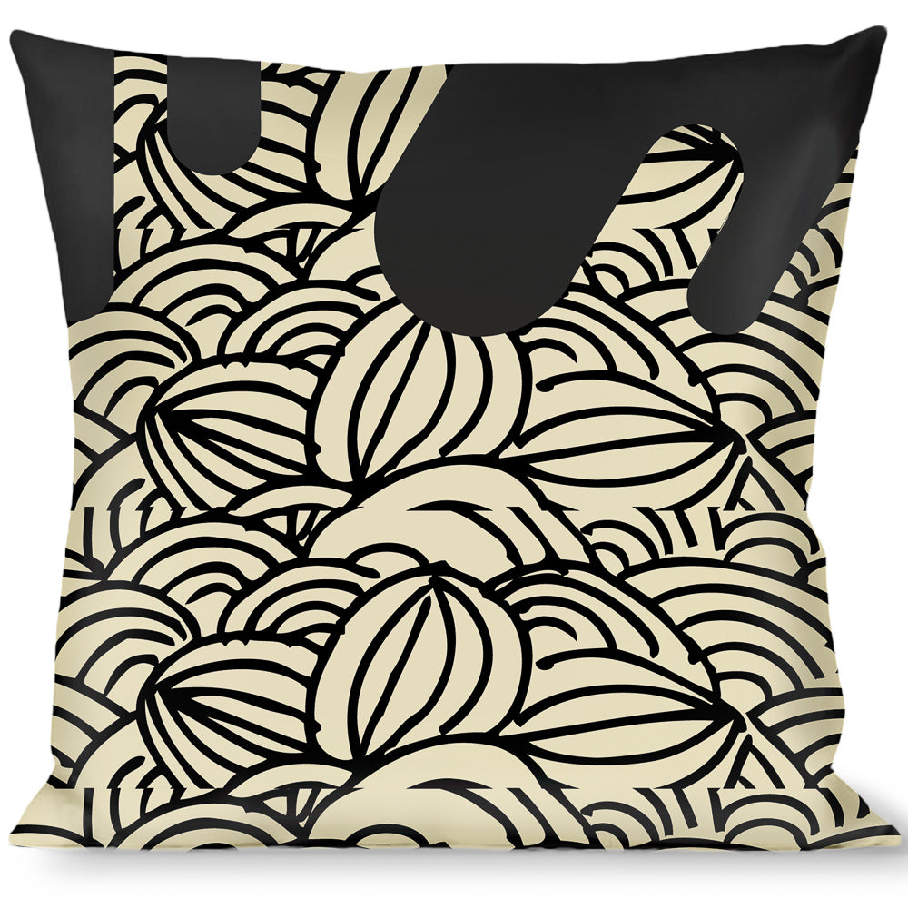 Buckle-Down Throw Pillow - Doodle1/Paint Drips Cream/Black Throw Pillows Buckle-Down   