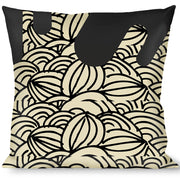 Buckle-Down Throw Pillow - Doodle1/Paint Drips Cream/Black Throw Pillows Buckle-Down   