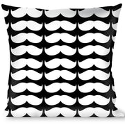 Buckle-Down Throw Pillow - Mustache Black/White Throw Pillows Buckle-Down   