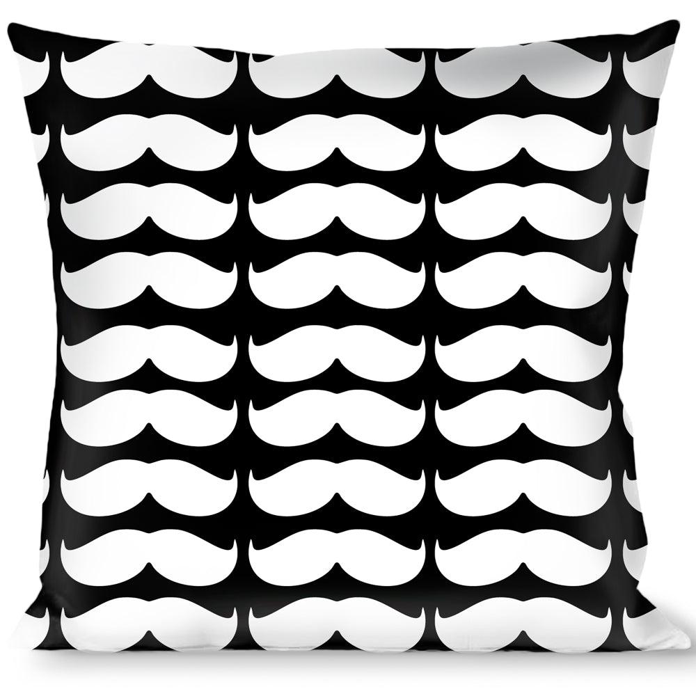 Buckle-Down Throw Pillow - Mustache Black/White Throw Pillows Buckle-Down   
