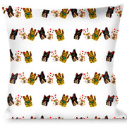 Buckle-Down Throw Pillow - Maneki Neko Lucky Cats Gold/Black/White Throw Pillows Buckle-Down   