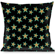 Buckle-Down Throw Pillow - Multi Stars Black/Leopard/Baby Blue Outline Throw Pillows Buckle-Down   