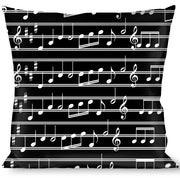 Buckle-Down Throw Pillow - Music Notes Black/White Throw Pillows Buckle-Down   