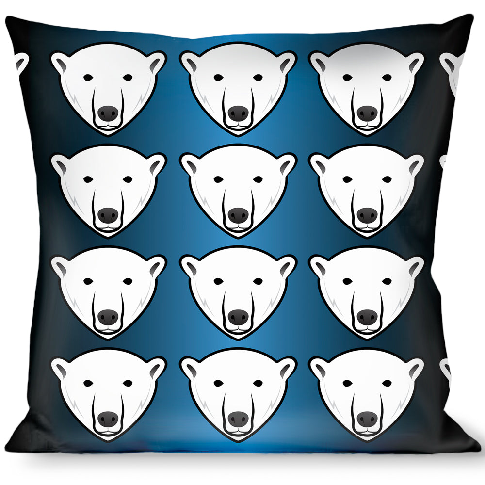 Buckle-Down Throw Pillow - Polar Bear Repeat Black/Blue Fade Throw Pillows Buckle-Down   