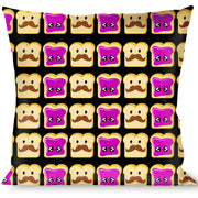 Buckle-Down Throw Pillow - Peanut Butter w/Mustache & Jelly Throw Pillows Buckle-Down   