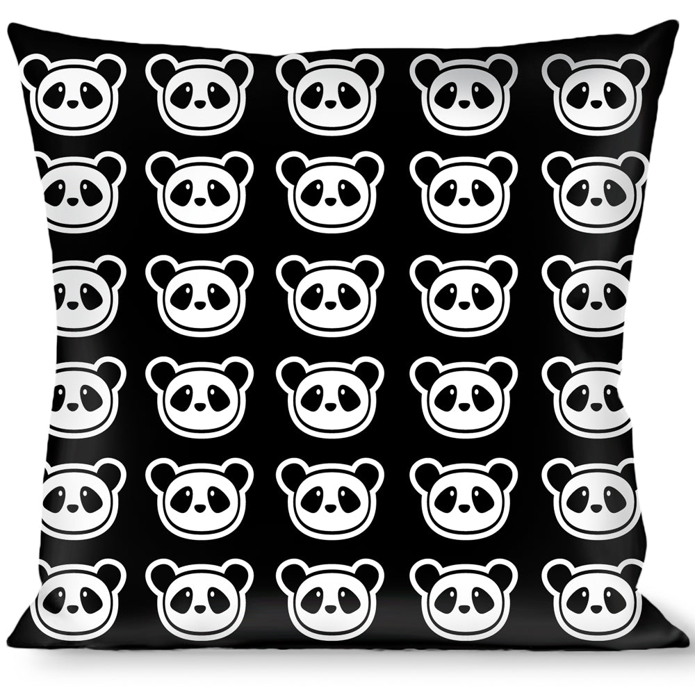 Buckle-Down Throw Pillow - Panda Bear Cartoon2 Black/White Throw Pillows Buckle-Down   
