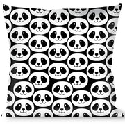 Buckle-Down Throw Pillow - Smiling Panda Repeat Black/White Throw Pillows Buckle-Down   