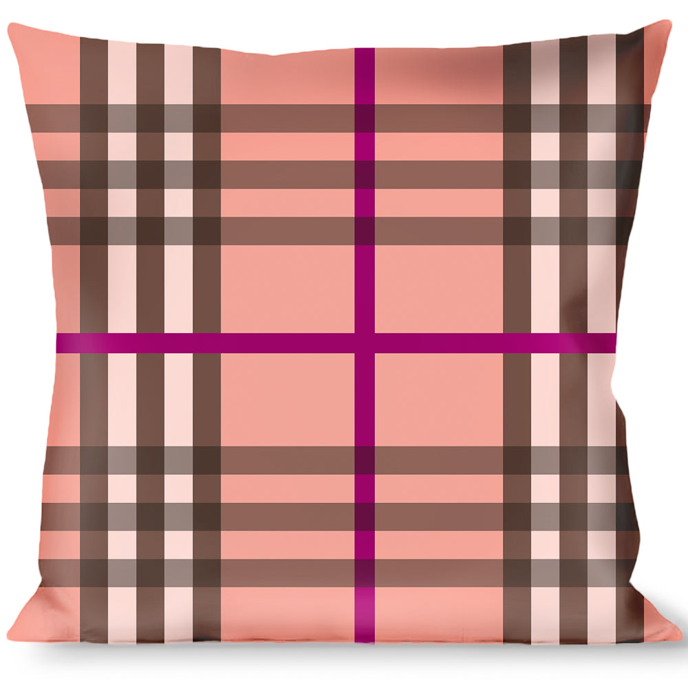 Buckle-Down Throw Pillow - Plaid Pink Throw Pillows Buckle-Down   