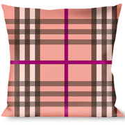 Buckle-Down Throw Pillow - Plaid Pink Throw Pillows Buckle-Down   