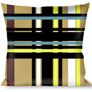 Buckle-Down Throw Pillow - Plaid Tan Throw Pillows Buckle-Down   