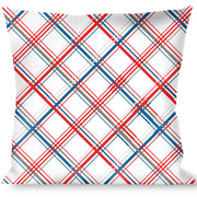 Buckle-Down Throw Pillow - Plaid X White/Red/Turquoise/Gray Throw Pillows Buckle-Down   