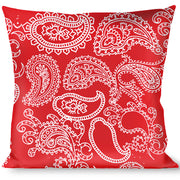 Buckle-Down Throw Pillow - Paisley Red/White Throw Pillows Buckle-Down   