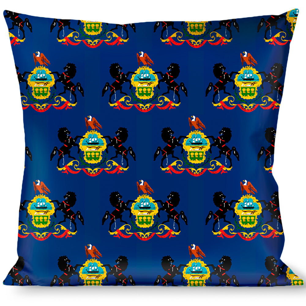 Buckle-Down Throw Pillow - Pennsylvania Flags/Black Throw Pillows Buckle-Down   