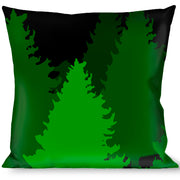 Buckle-Down Throw Pillow - Pine Tree Silhouettes Black/Greens Throw Pillows Buckle-Down   