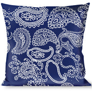 Buckle-Down Throw Pillow - Paisley Blue/White Throw Pillows Buckle-Down   