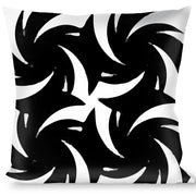 Buckle-Down Throw Pillow - Pinwheel Plumes White/Black Throw Pillows Buckle-Down   